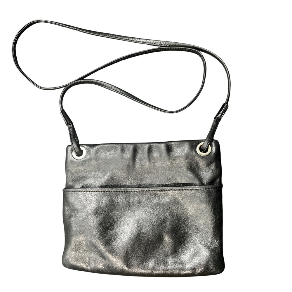 Margot New York Crossbody Bag Womens Small Black Leather Minimalist Zip Purse